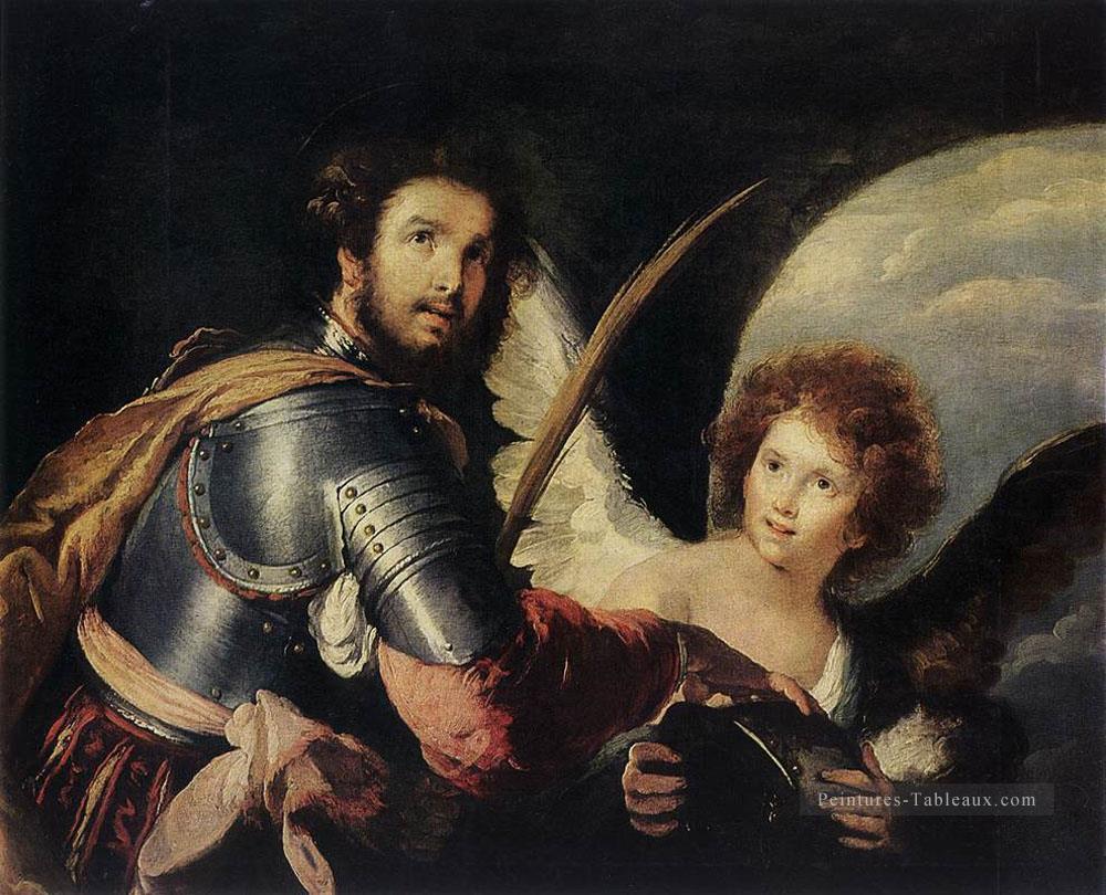 St maurice et l’ange italien Baroque Bernardo Strozzi Peintures à l'huile